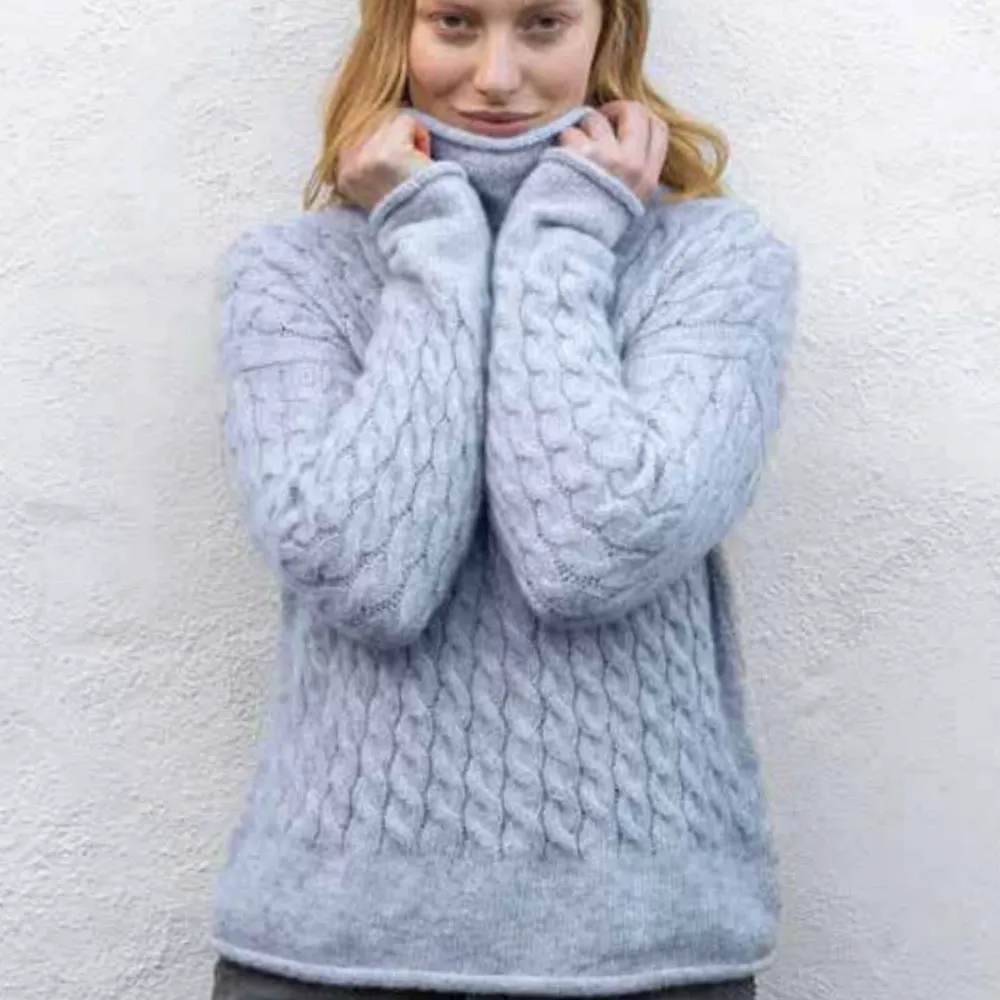 Forget Me Not, Cable Funnel Neck Sweater
