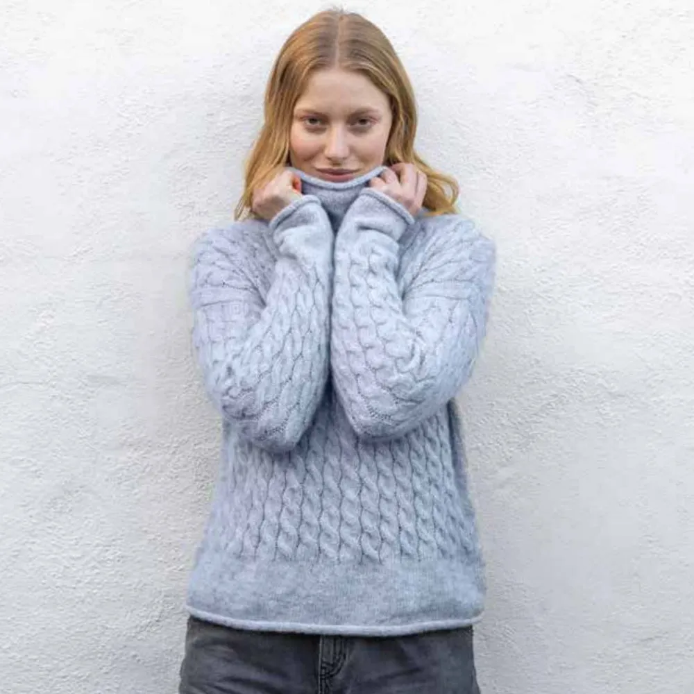 Forget Me Not, Cable Funnel Neck Sweater