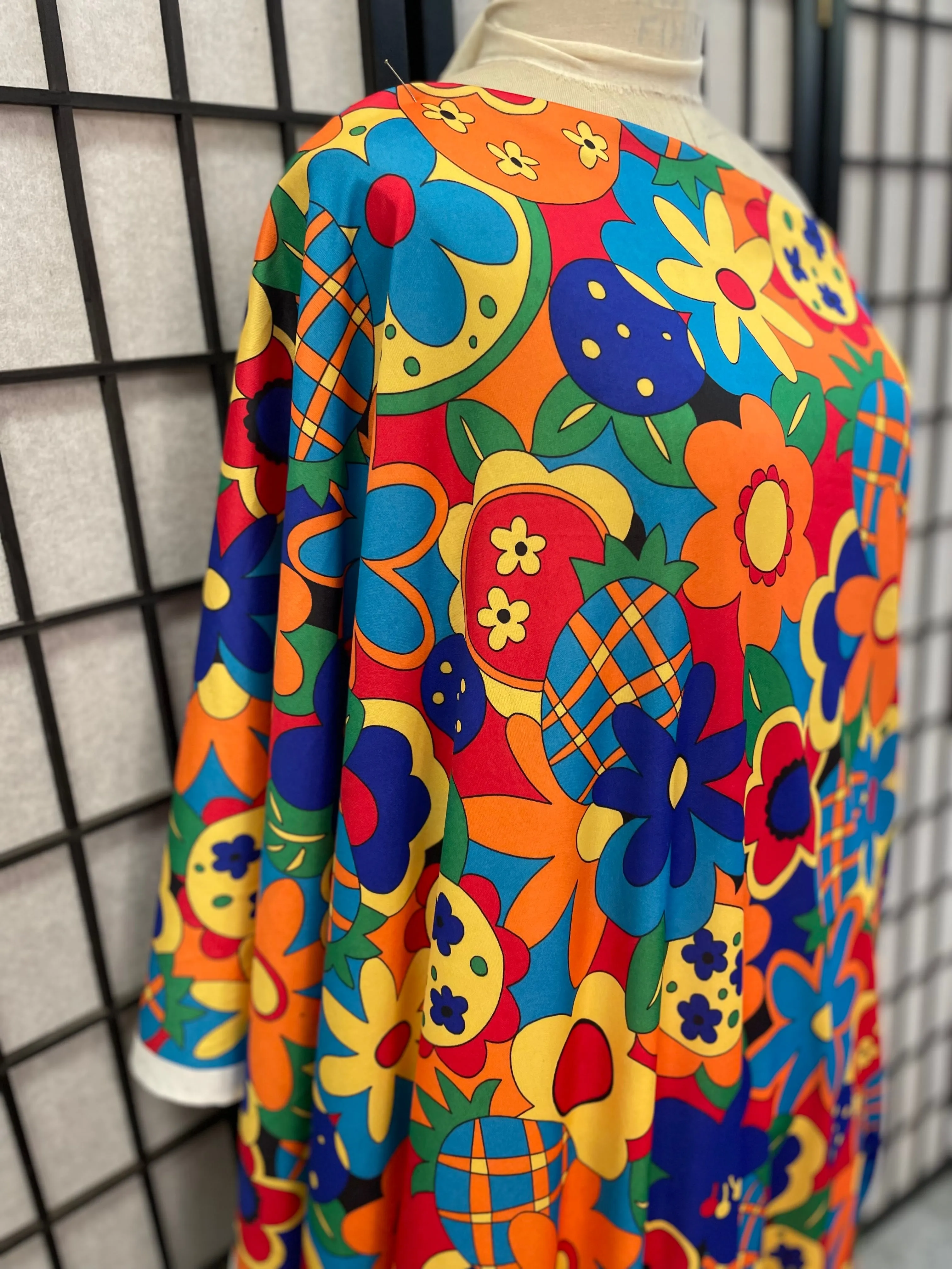 Funky Fruit and Flower Print ITY - Orange / Red / Blue / Yellow / Green