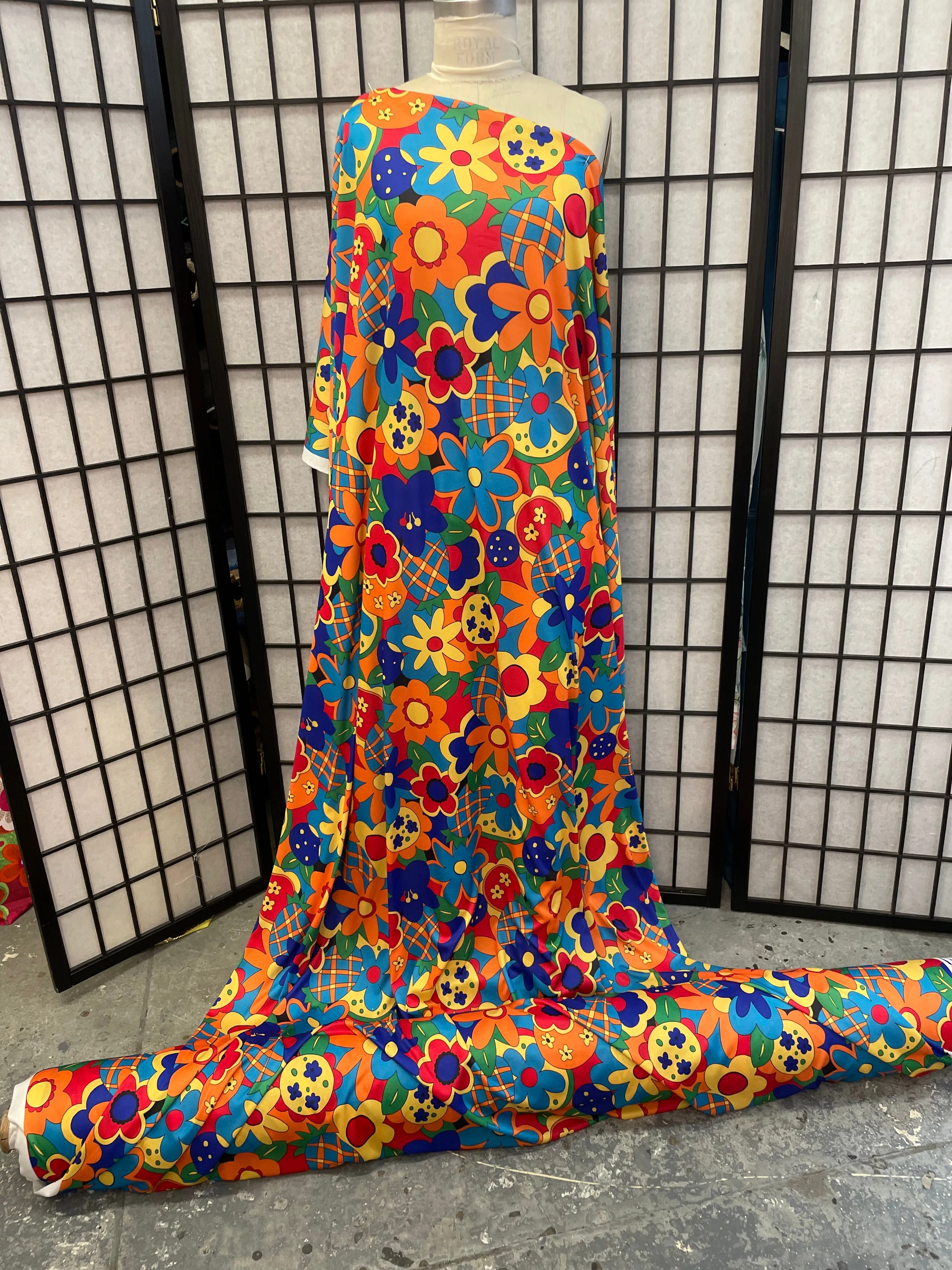 Funky Fruit and Flower Print ITY - Orange / Red / Blue / Yellow / Green