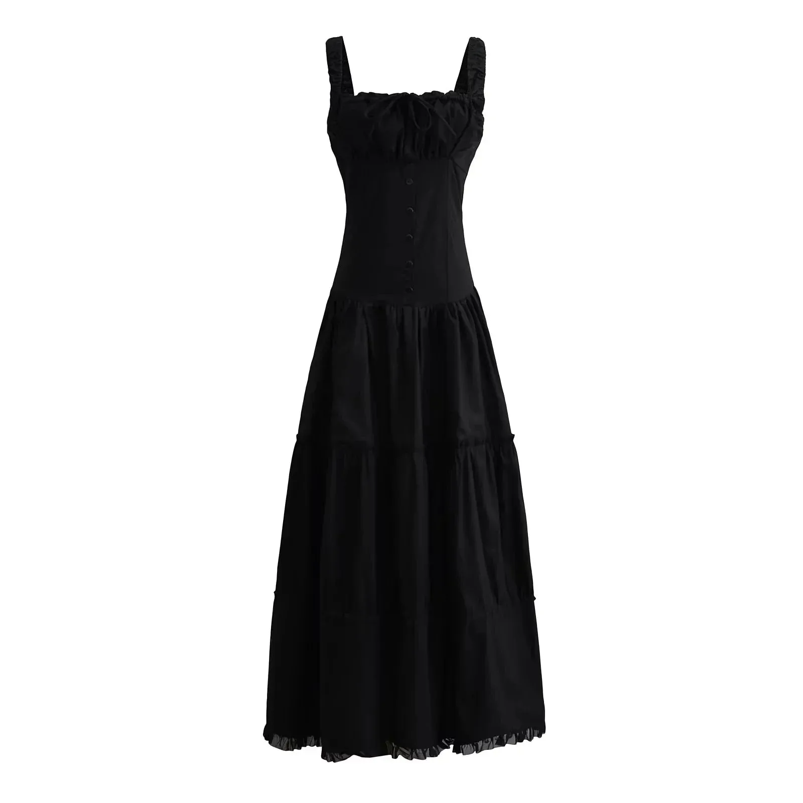 Getadme Bowknot White Summer Women's Dress Elegant Tank Beach Long Sundress Vestidos Sleeveless Holiday Chic Black Slim Maxi Dress 2024