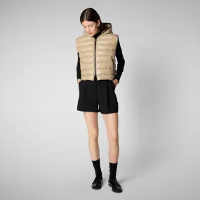 GILET CON CAPPUCCIO DONNA ROMINA BEIGE GILET CON CAPPUCCIO DONNA ROMINA BEIGE