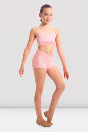 Girls Abiana Animal Print Mesh Band Crop Top Girls Abiana Animal Print Mesh Band Crop Top