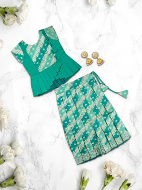 Girls Elegant Pattu Pavadai set Magenta with Orange - GPS02 Girls Elegant Pattu Pavadai set Magenta with Orange - GPS02