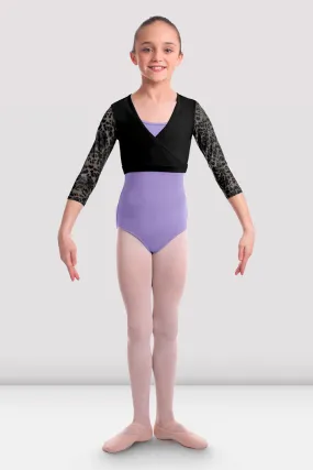 Girls Luci Animal Print Mesh Fixed Wrap Top Girls Luci Animal Print Mesh Fixed Wrap Top