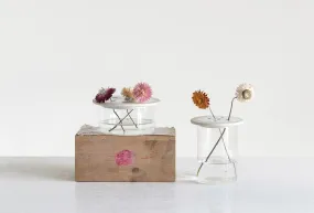 Glass Vase w/ Stoneware Flower Frog Glass Vase w/ Stoneware Flower Frog