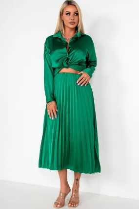 Glinda Green Satin Co Ord Glinda Green Satin Co Ord