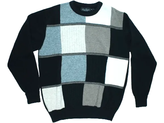 Grant Black Crewblock Lambs Wool 100%