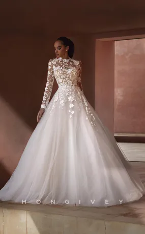 H0870 - Illusion Fully Floral Embossed Open Back Ruched With Train Wedding Dress H0870 - Illusion Fully Floral Embossed Open Back Ruched With Train Wedding Dress