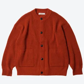 HEAVY WOOL ROUND CARDIGAN - BRICK HEAVY WOOL ROUND CARDIGAN - BRICK