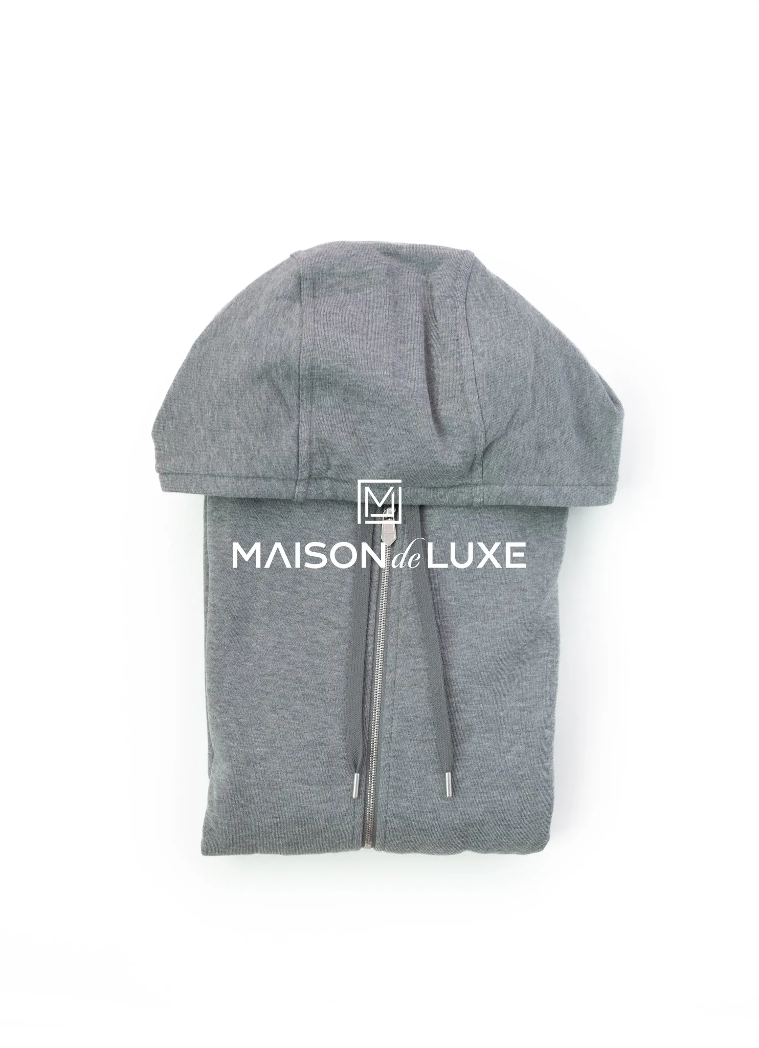 Hermes Gris Run H Zipped Hooded Sweater L