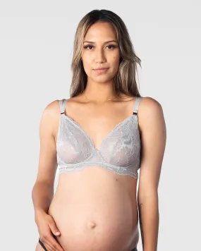 HEROINE PLUNGE SILVER NURSING BRA - FLEXI UNDERWIRE HEROINE PLUNGE SILVER NURSING BRA - FLEXI UNDERWIRE
