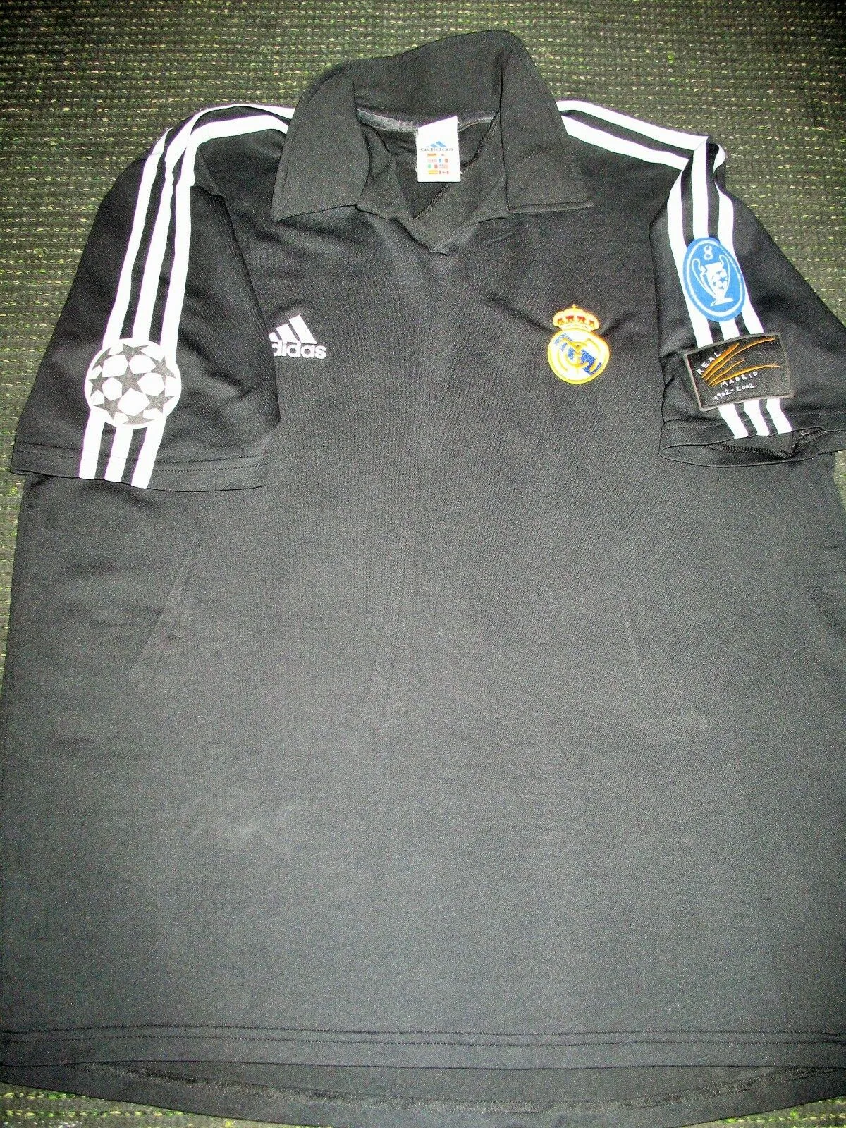 Hierro Real Madrid 2001 2002 Black UEFA Jersey Shirt Camiseta Maglia L