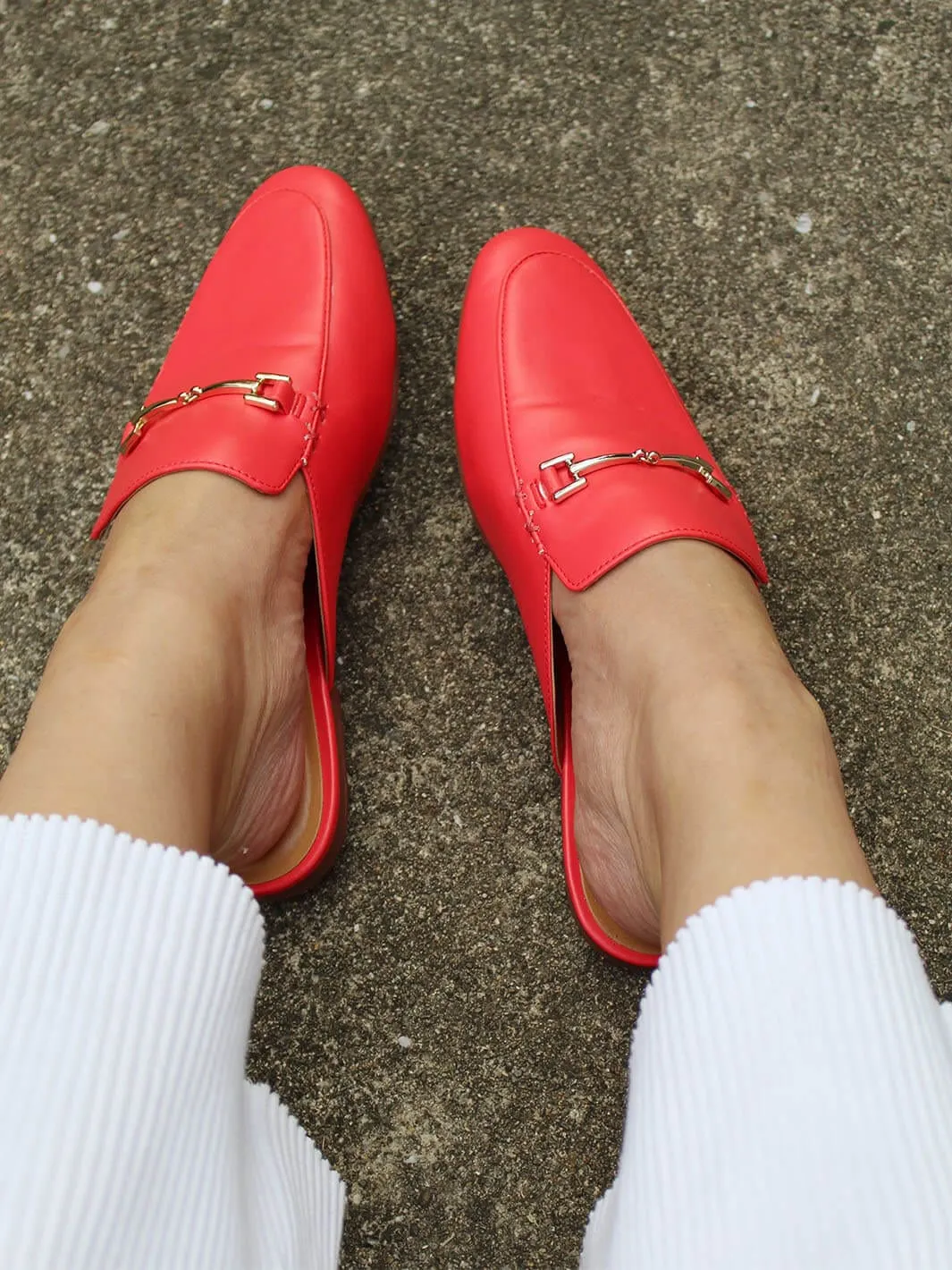 JENN ARDOR Women Smooth Artificial Leather Flat Mules