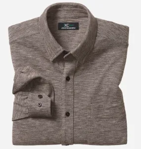 Johnston & MurphyXC Flex® Stretch Textured Long-Sleeve Shirt Dark Brown Johnston & MurphyXC Flex® Stretch Textured Long-Sleeve Shirt Dark Brown