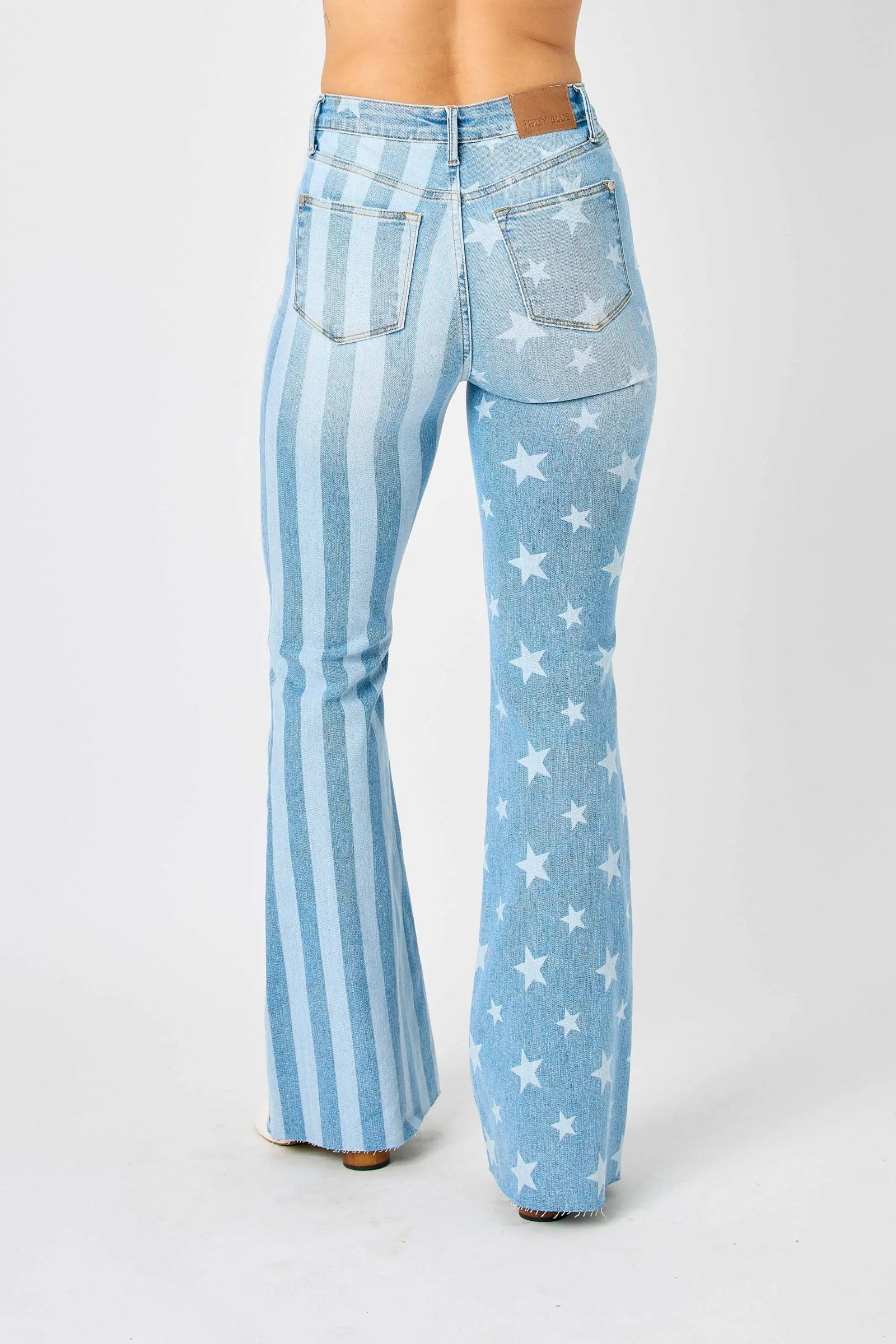 Judy Blue Reg/Plus High Waist Stars And Stripes Flare Jeans