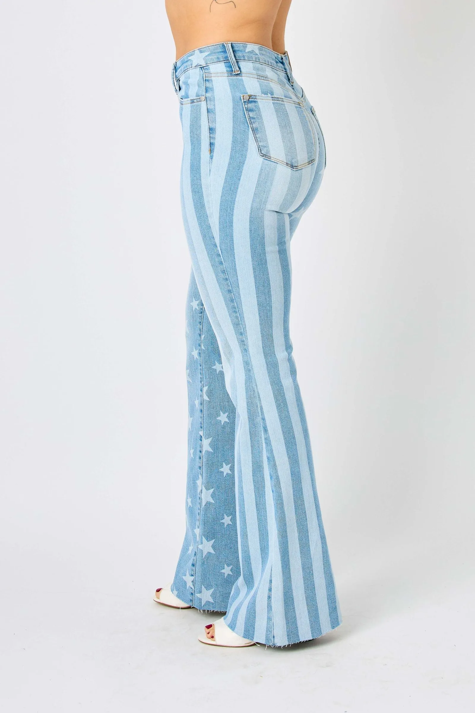 Judy Blue Reg/Plus High Waist Stars And Stripes Flare Jeans