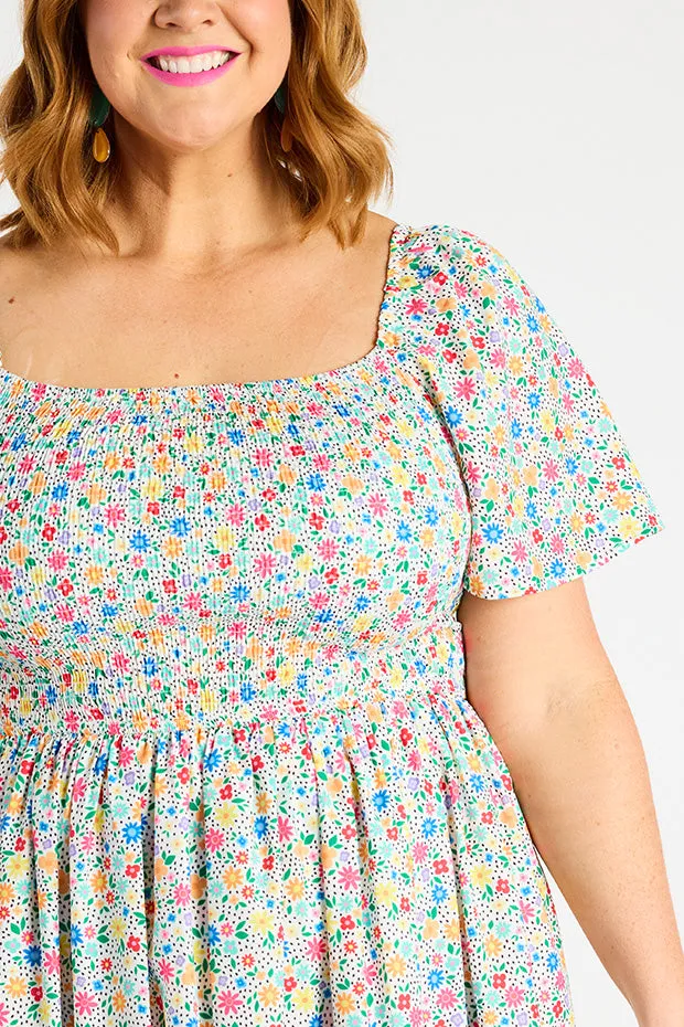 Katarina Ditsy White Dress