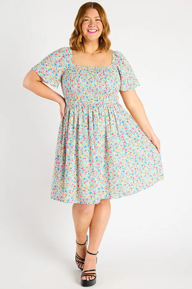 Katarina Ditsy White Dress