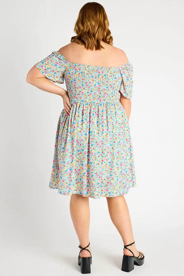 Katarina Ditsy White Dress