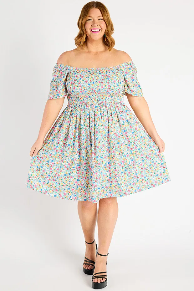 Katarina Ditsy White Dress