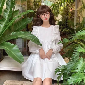 Kawaii Flare Sleeved Dress With Bowknot Kawaii Flare Sleeved Dress With Bowknot