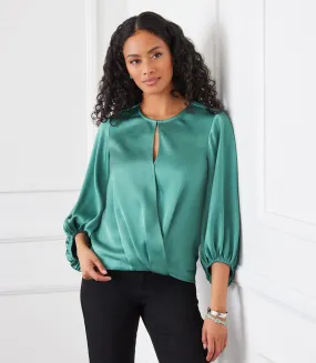Keyhole Crossover Satin Top Keyhole Crossover Satin Top