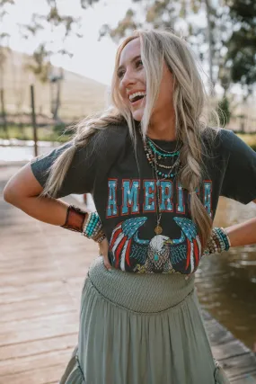 Land Of The Free Graphic Tee - Charcoal Land Of The Free Graphic Tee - Charcoal