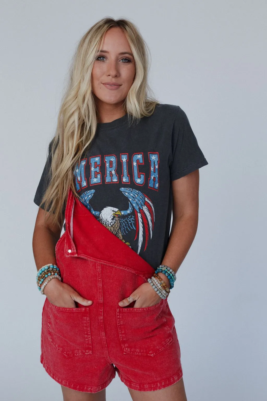 Land Of The Free Graphic Tee - Charcoal