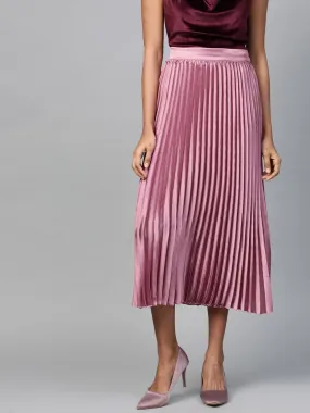 Lavender Satin Pleated Midi Skirt Lavender Satin Pleated Midi Skirt