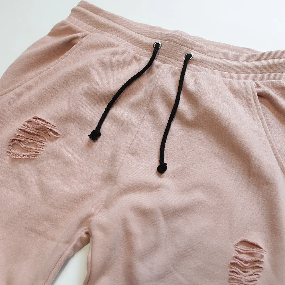 Long Live the Youth Distressed Rose Joggers