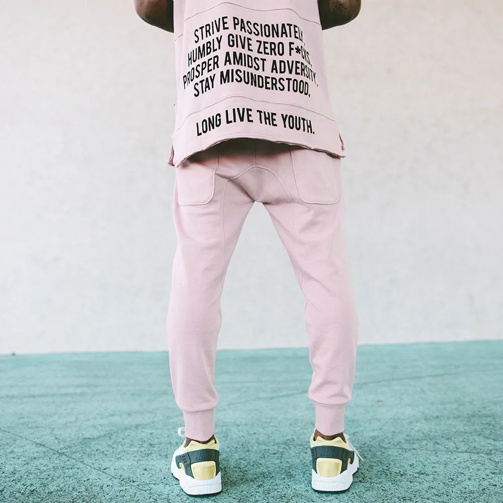 Long Live the Youth Distressed Rose Joggers