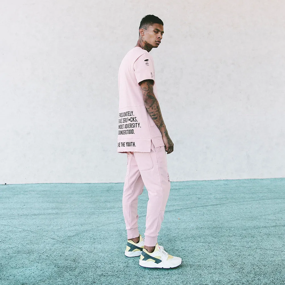 Long Live the Youth Distressed Rose Joggers