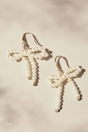 Luxury Pearl Bow Knot Beaded Dangle Earrings Luxury Pearl Bow Knot Beaded Dangle Earrings