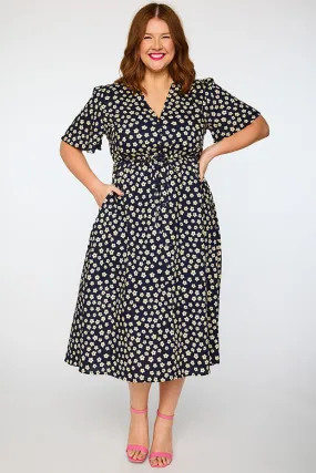 Marley Cotton Navy Sweet Daisy Dress Marley Cotton Navy Sweet Daisy Dress