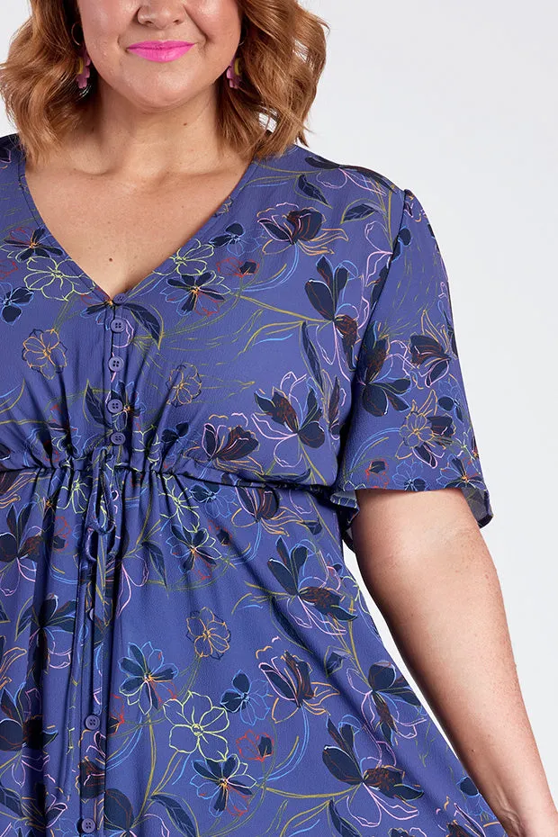 Marley Crepe Electric Bloom Dress