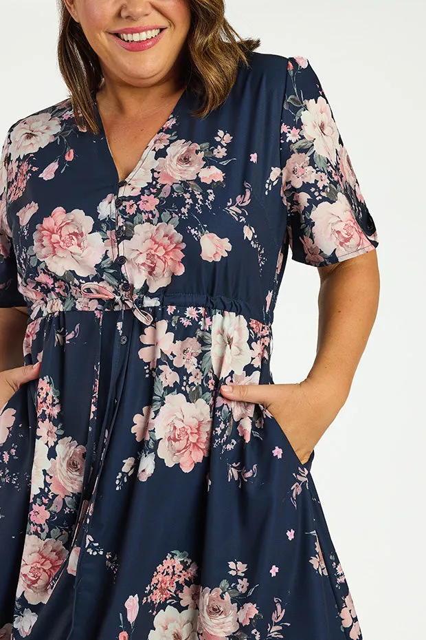 Marley Navy Floral Dress