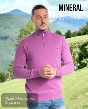 Men's ALTIS Deep Lilac Quarter Zip Jumper Men's ALTIS Deep Lilac Quarter Zip Jumper