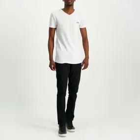 MENS MODA WHITE TEXTURED V-NECK T-SHIRT (HD LOGO) MENS MODA WHITE TEXTURED V-NECK T-SHIRT (HD LOGO)