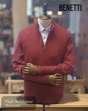 Men's Quarter Zip Benetti 'VERONA' Copper Pullover Men's Quarter Zip Benetti 'VERONA' Copper Pullover