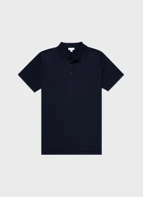 Men's Sea Island Cotton Polo Shirt in Light Navy Men's Sea Island Cotton Polo Shirt in Light Navy