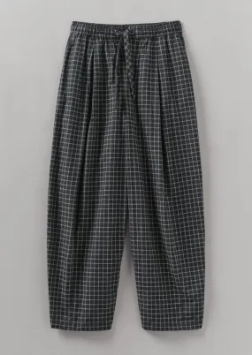 Minako Graph Check Cotton Cashmere Trousers | Slate Minako Graph Check Cotton Cashmere Trousers | Slate