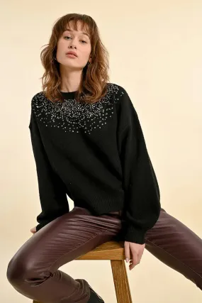 Molly Bracken Black Sequin Sweater Molly Bracken Black Sequin Sweater