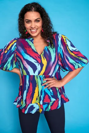 Monte Rainbow Zebra Blouse Monte Rainbow Zebra Blouse