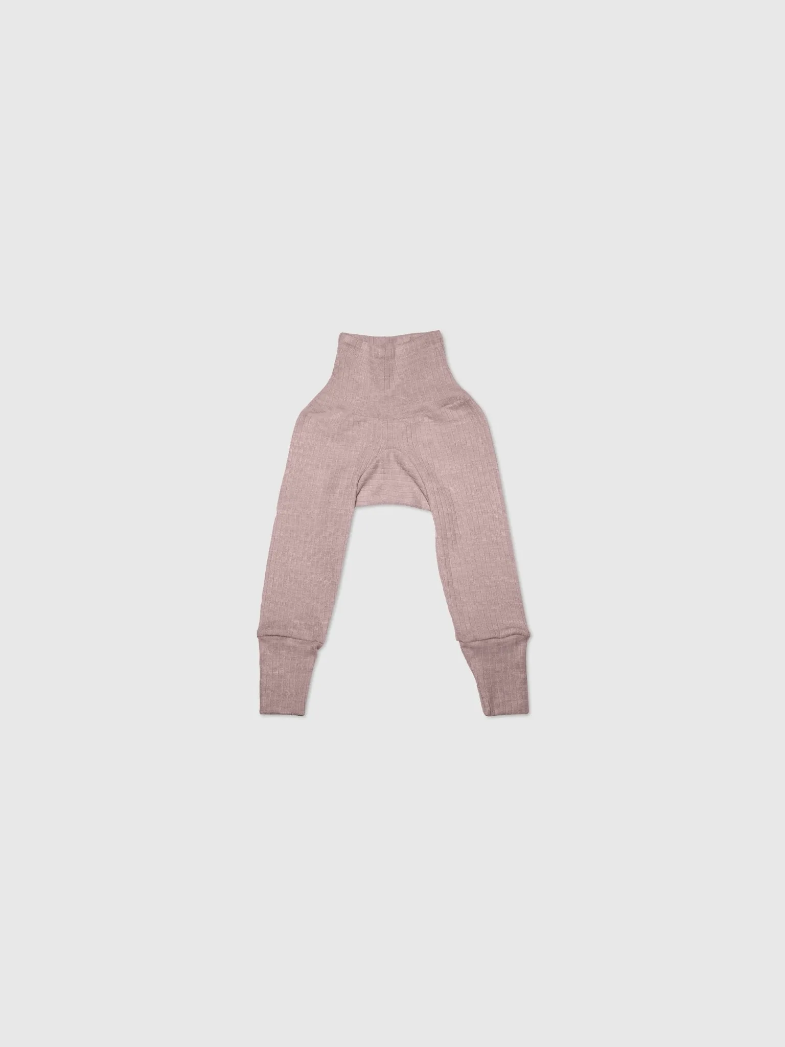 organic cotton, merino wool and silk pants in dusty rose - baby/toddler