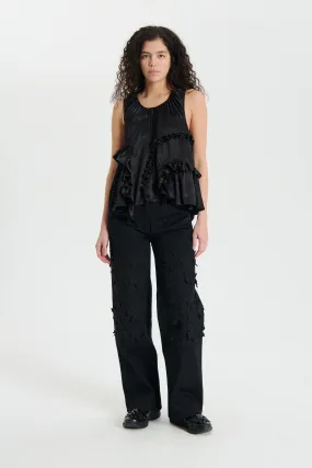 ORSALINA | TOP SILK SATIN BLACK ORSALINA | TOP SILK SATIN BLACK