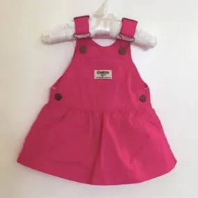 OshKosh Bright Pink Overall Jumper Dress 6 Months OshKosh Bright Pink Overall Jumper Dress 6 Months