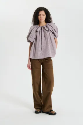 PALOMA | TOP GINGHAM COTTON BROWN / WHITE PALOMA | TOP GINGHAM COTTON BROWN / WHITE