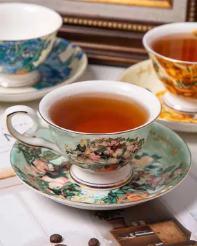 'Pink Rose' Vincent Van Gogh Painting Cup & Saucer 'Pink Rose' Vincent Van Gogh Painting Cup & Saucer