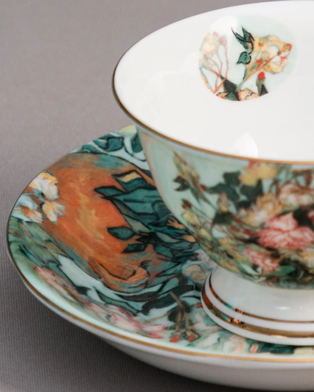 'Pink Rose' Vincent Van Gogh Painting Cup & Saucer